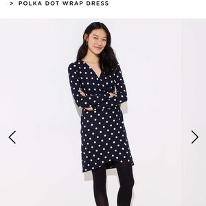 NWT blue and white polka dot wrap dress